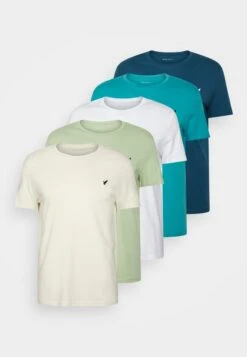 Pier One 5 Pack - T-Shirt Basic - White/Blue/Stone -Pier One Mannenmode Winkel 00fec76a23194020b0f0894c5c8fb3e1