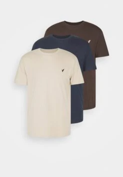 Pier One 3 Pack - T-Shirt Basic - Dark Blue/Beige/Dark Brown -Pier One Mannenmode Winkel 0ff326bc8c55447a9774470285a7df1e