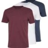 Pier One 3 Pack - T-Shirt Basic - Mottled Bordeaux/White/Blue -Pier One Mannenmode Winkel 1a1b68220b7042e3b86fe00c310634af