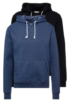 Pier One 2 Pack - Hoodie - Dark Blue/ Black -Pier One Mannenmode Winkel 2243d25cf60042cb8551926a837bf9cb
