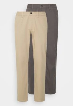 Pier One 2 Pack - Chino - Dark Grey/Beige -Pier One Mannenmode Winkel 3732d6804b77450d9a31204f549c6b48