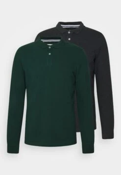 Pier One Long Sleeve 2 Pack- Poloshirt - Dark Grey/Khaki -Pier One Mannenmode Winkel 797d6a7ee480495b8e72e1155193494c