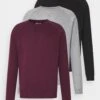 Pier One 3 Pack - Sweater - Bordeaux/Black/Grey -Pier One Mannenmode Winkel 821baf19d3fa4e8d90ae47bb097c8d40