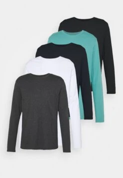 Pier One 5 Pack - Longsleeve - Dark Blue/Turquoise/White -Pier One Mannenmode Winkel 852b1adeb3684c1fb9aafb1a1a50eb45