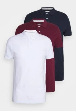 Pier One 3 Pack - Poloshirt - Bordeaux/White/Dark Blue -Pier One Mannenmode Winkel 919efcdef1fb44a8aad58897d4dff9e4