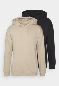 Pier One 2 Pack - Hoodie - Black/ Beige -Pier One Mannenmode Winkel a84a4ef05979475782ac39c6c8ef241b